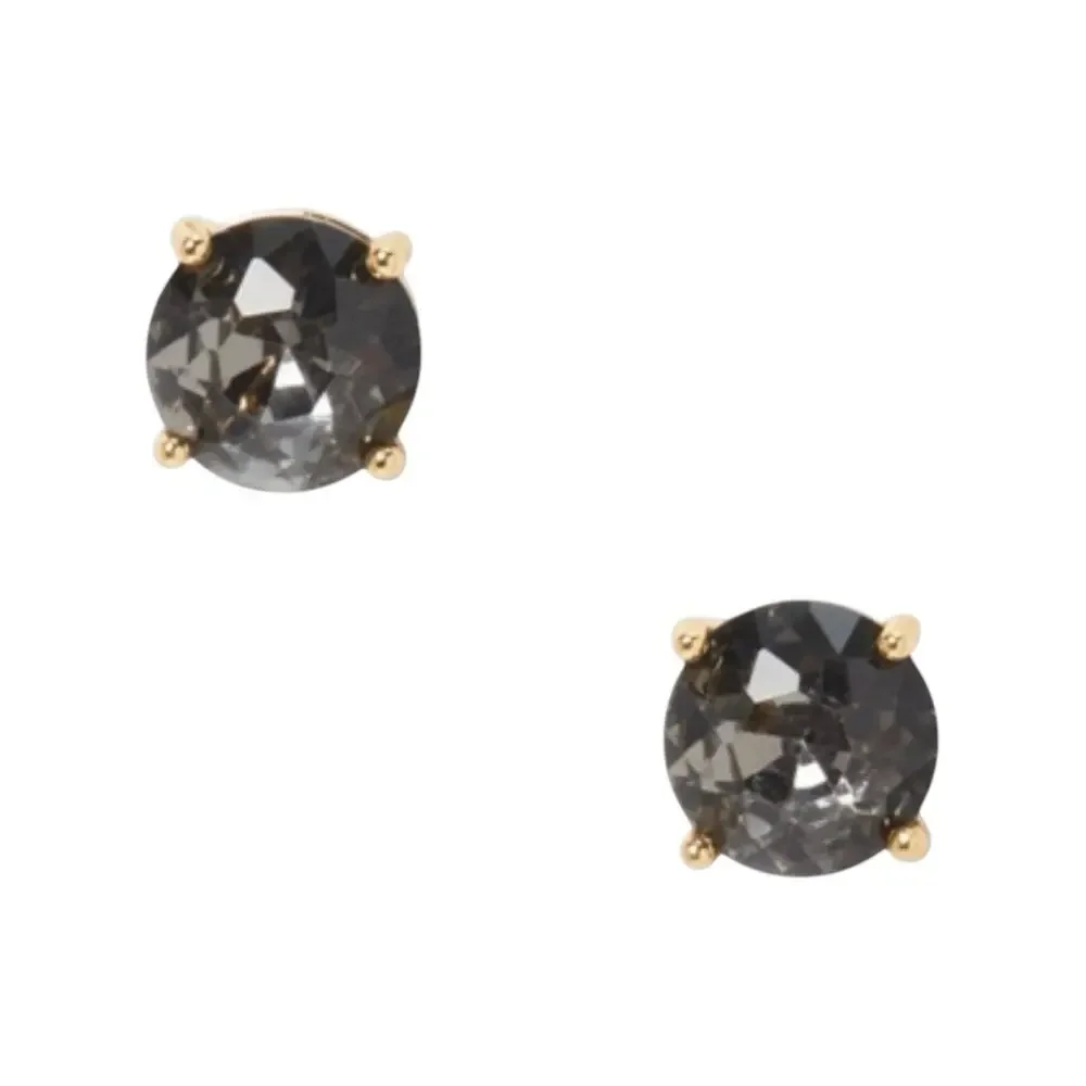 Kate Spade “Black Diamond” Crystal Gumdrop Stud Earrings Gold Tone NWT